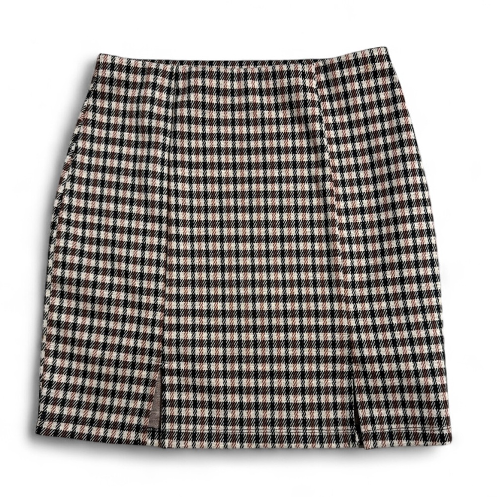 Belle Du Jour • Double Slit Plaid Mini Skirt